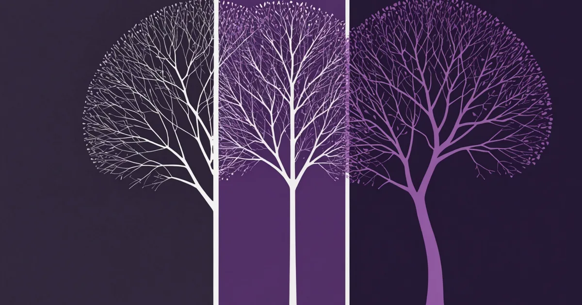 Abstract visualization of pattern matching vs tree analysis